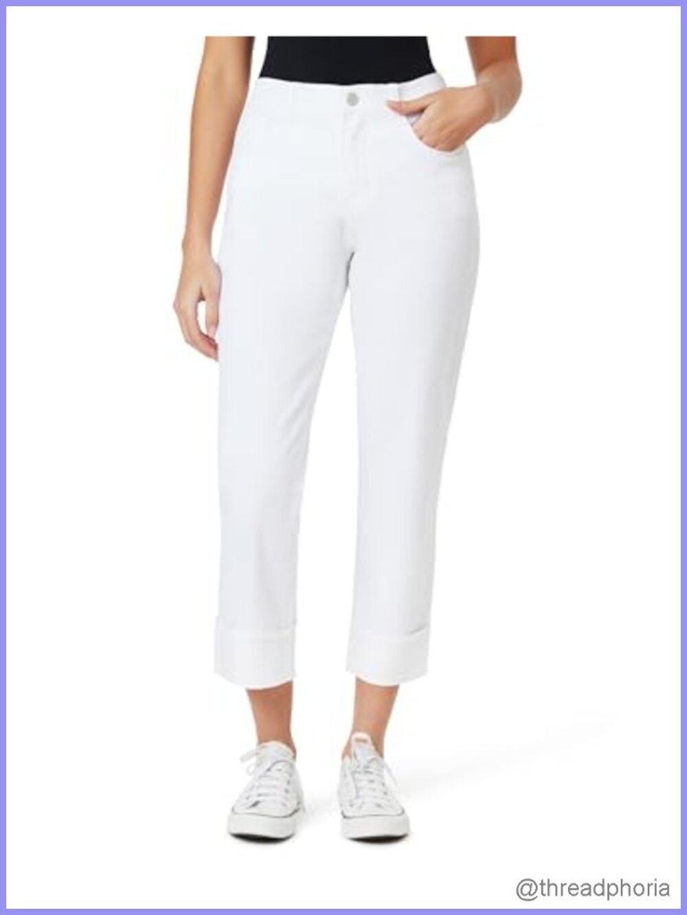 High Rise Roll Cuff Ankle Skinny Jeans with Curvy Tummy Tech